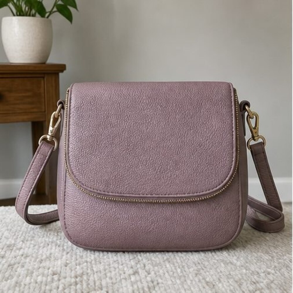 Camel Pebbled Crossbody Bag